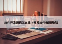 軟件開(kāi)發(fā)源碼怎么找（開(kāi)發(fā)軟件帶源碼嗎）