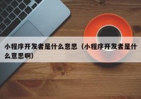 小程序開(kāi)發(fā)者是什么意思（小程序開(kāi)發(fā)者是什么意思?。? /></a>
		</div>
		<div   id=