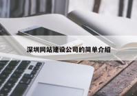 深圳網(wǎng)站建設公司的簡單介紹
